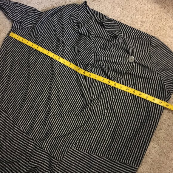 Jones New York Modern Grey and Black Pinstripe Wrapover Sweater - Picture 13 of 16